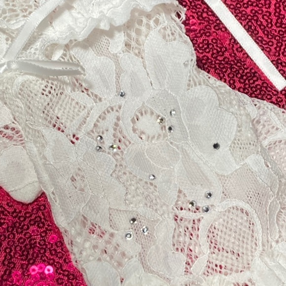 Victoria’s Secret Shine Costume Gloves Lingerie Bedroom Cosplay White Lace Y2K - Picture 7 of 17